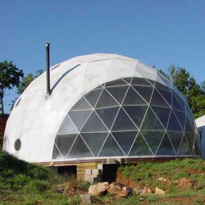 8m Diameter wholesale resort hotel camp geodesic sphere dome tent house with security glass door